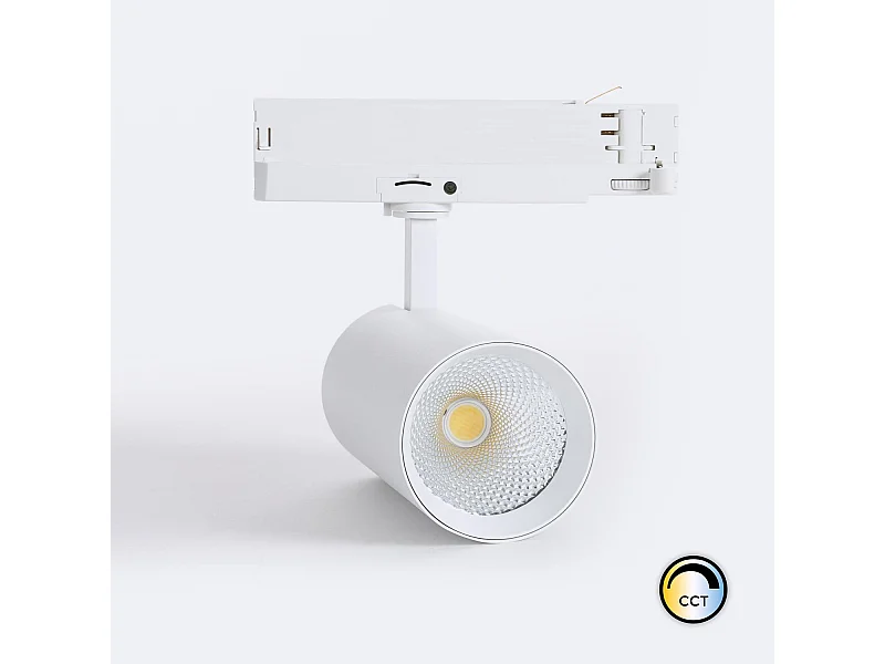 Spot LED sur Rail Triphasé 40W Carlo CCT Sélectionnable Blanc (4000K - 5000K - 6000K) Sélectionnable