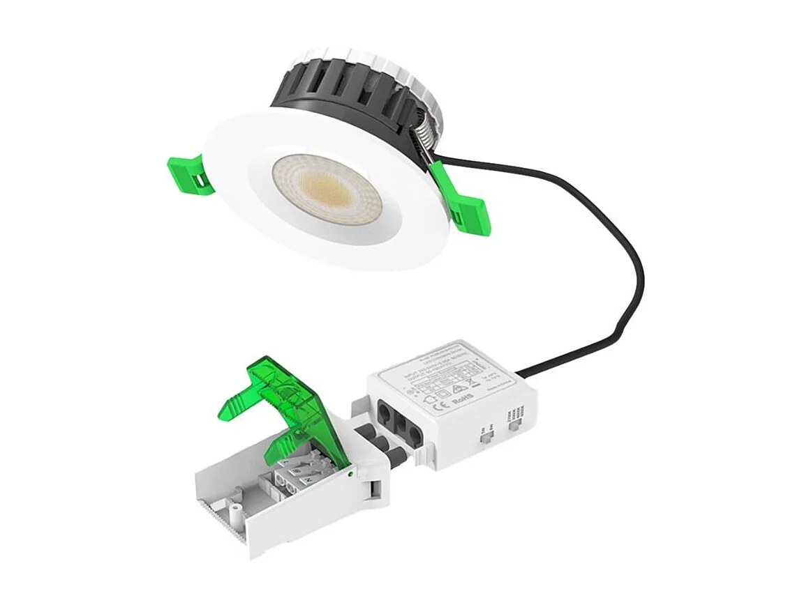Spot Downlight Ignifuge LED 5-8W Rond Dimmable IP65 Coupe Ø 65 mm Sélectionnable (chaud-neutre)