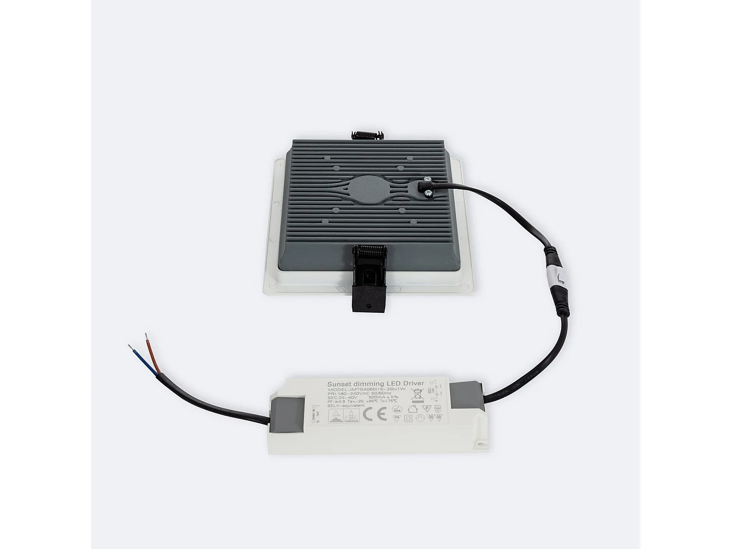 Pannello Downlight LED 24W Quadrato Regolabile Dim To Warm Foro 135x135mm Bianco