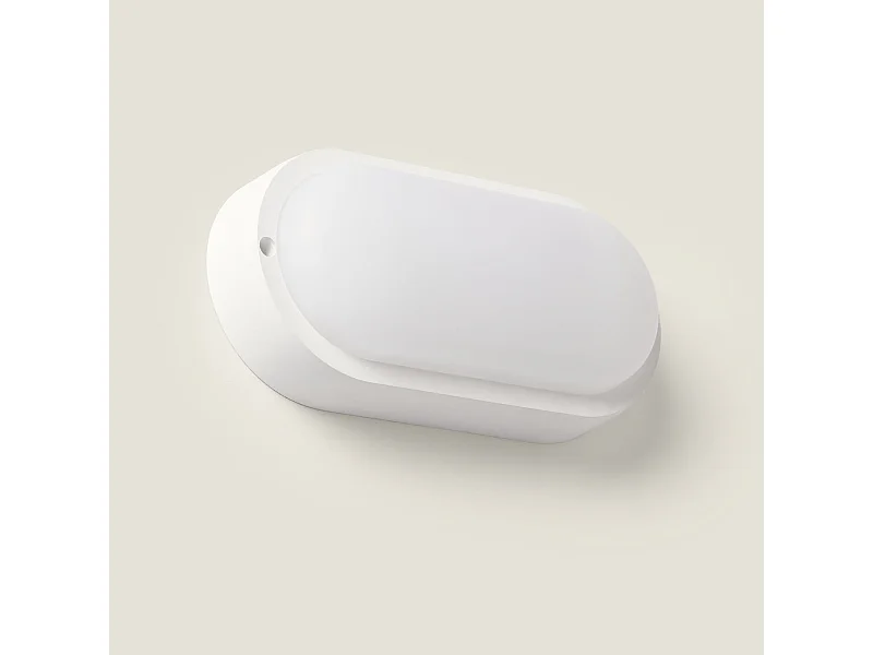 Plafón LED 25W Oval para Exterior 94x198 mm IP65 con Sensor de Movimiento y Crepuscular White 6500K Blanco Frío