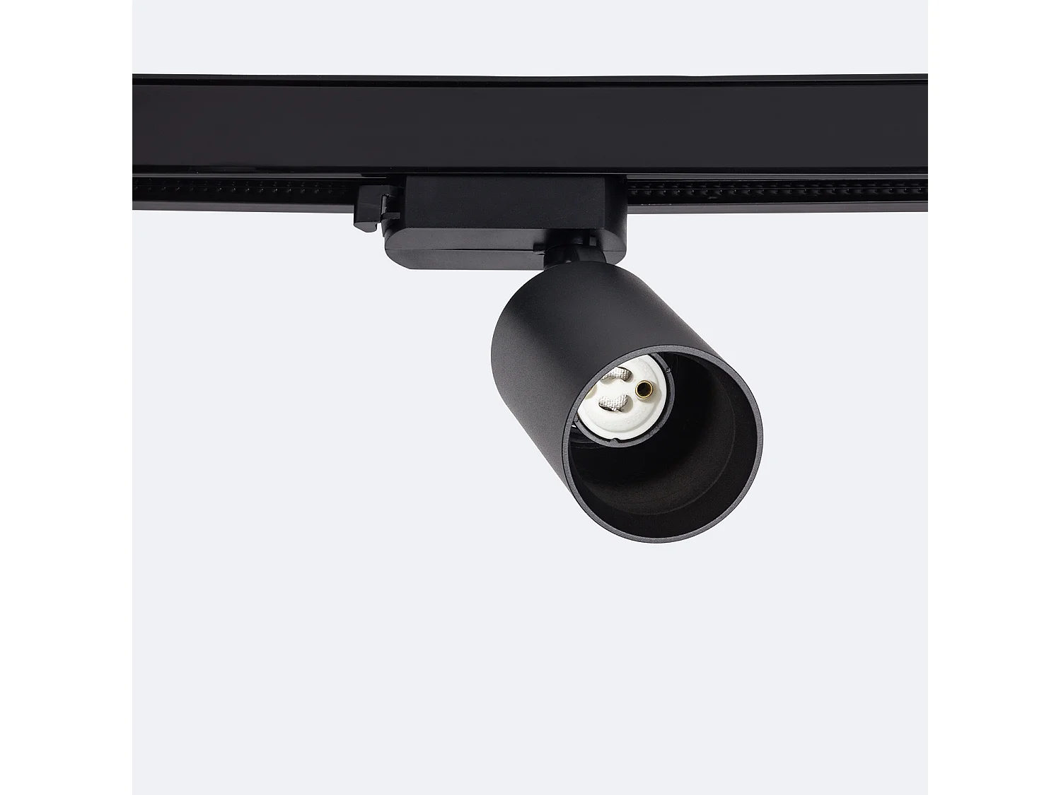 Spot à Douille sur Rail Monophasé Runn pour Ampoule GU10 Noir