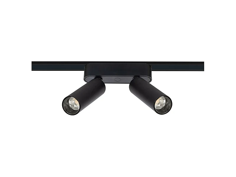 Spot LED sur Rail Magnétique 25mm Extra-Plat 14W Double 48V Noir 2700K Blanc chaud