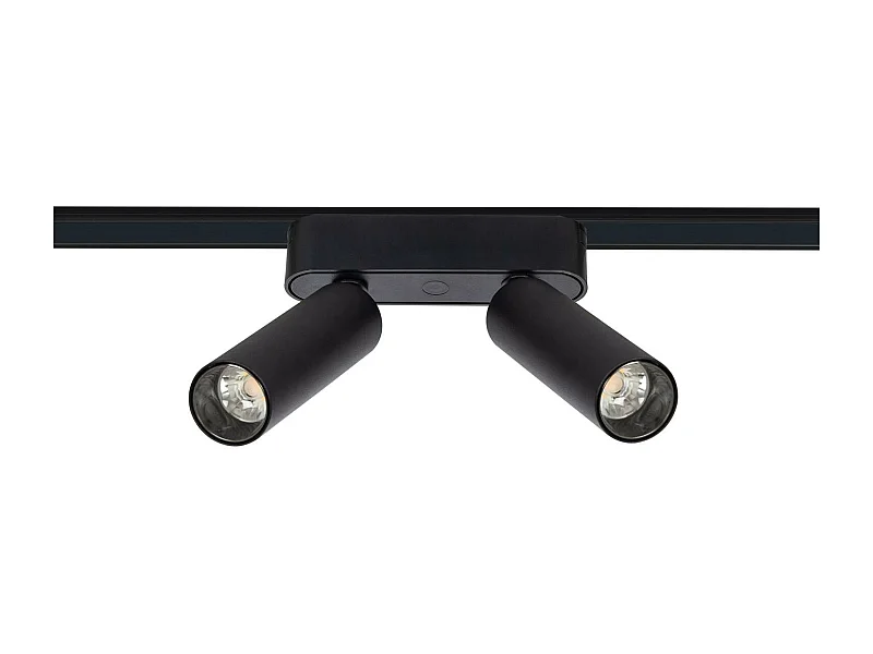 Spot LED sur Rail Magnétique 25mm Extra-Plat 14W Double 48V Noir 2700K Blanc chaud