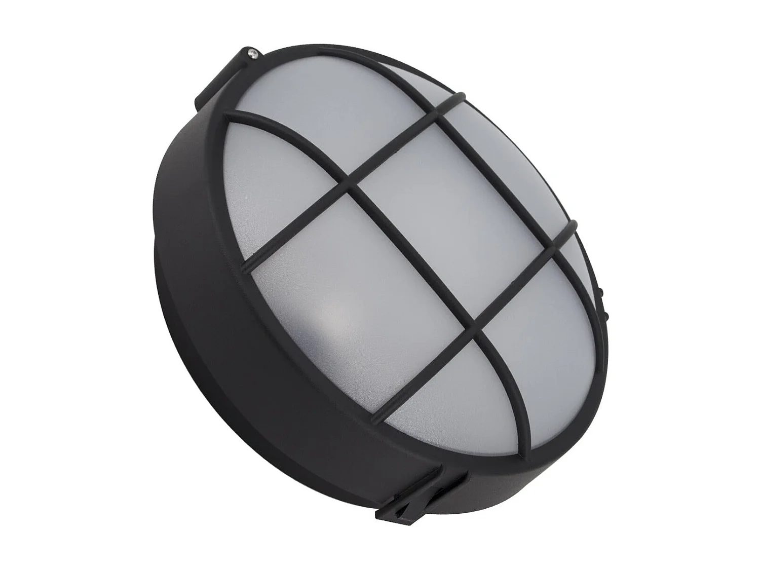 Plafonnier Extérieur Rond  à Grille  Ø220 mm Noir