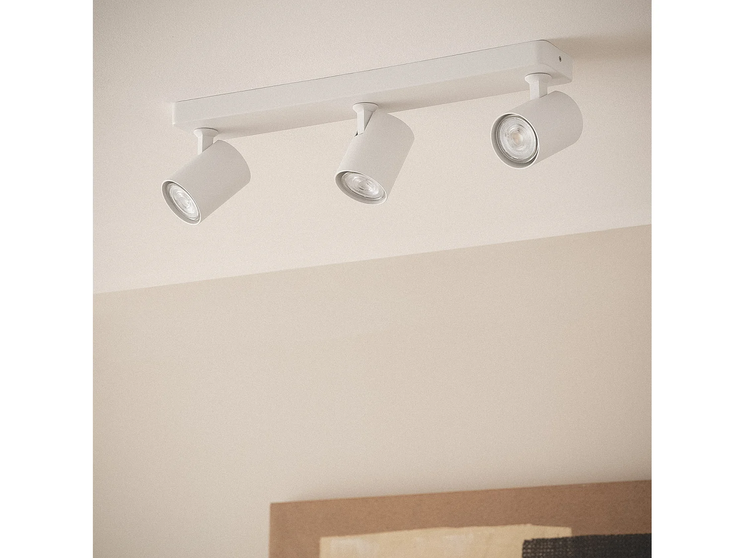 Plafonnier Orientable Aluminium 3 Spots Blanc Cora Blanc