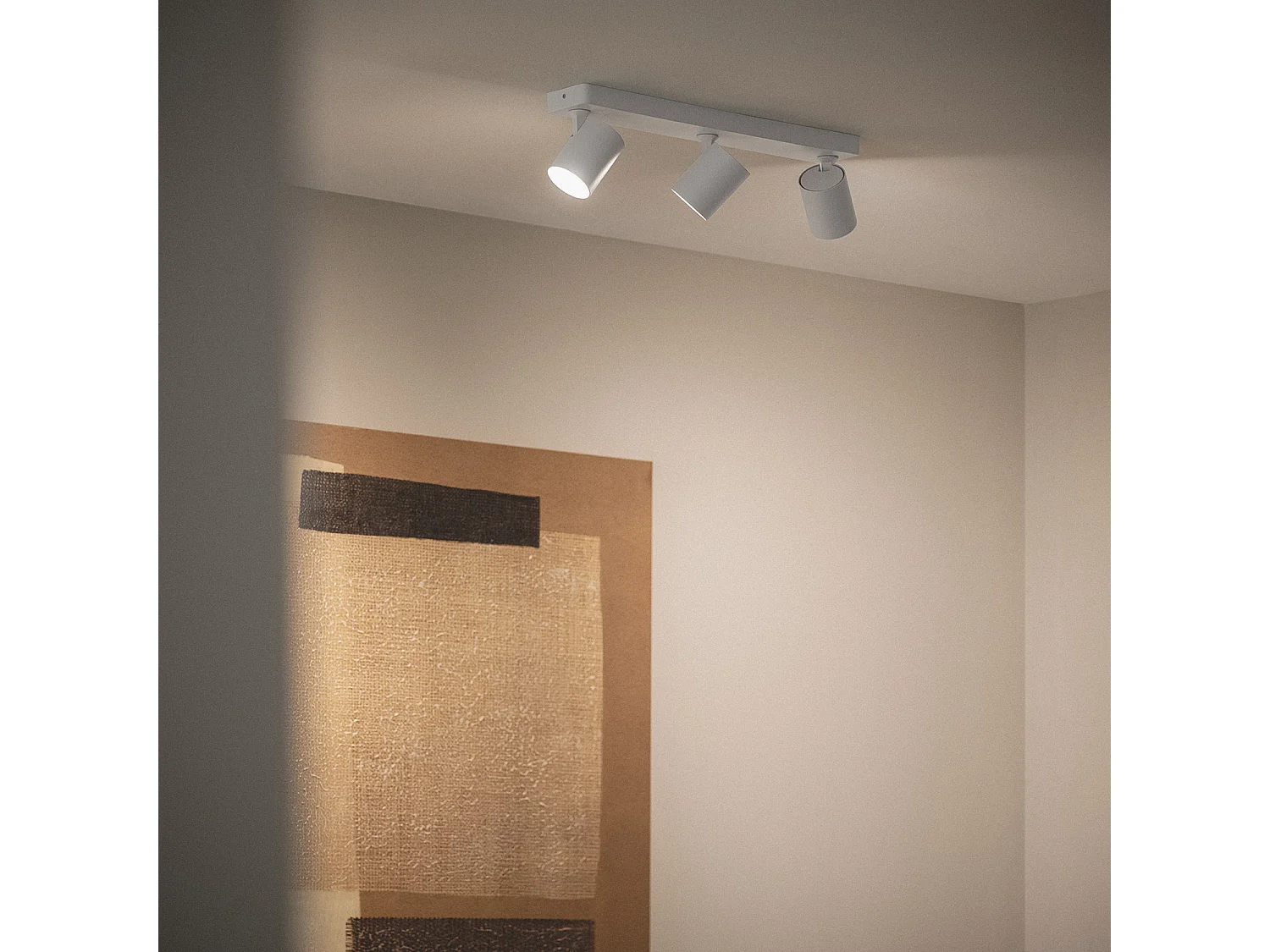 Plafonnier Orientable Aluminium 3 Spots Blanc Cora Blanc