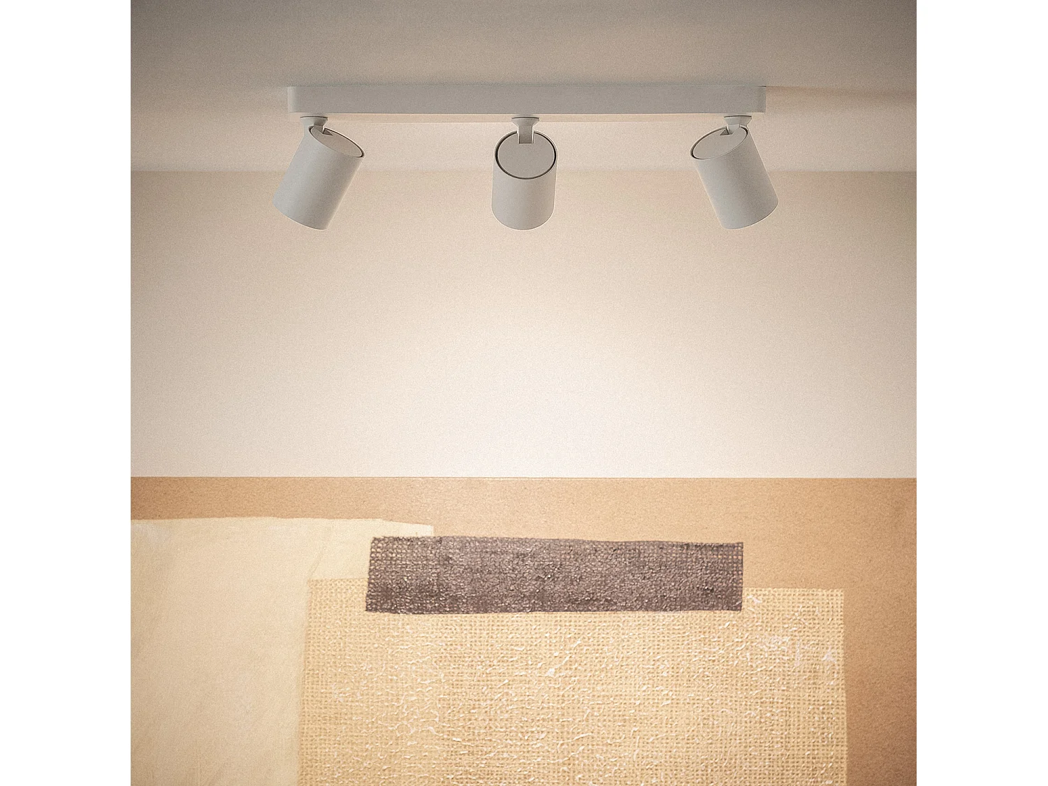 Plafonnier Orientable Aluminium 3 Spots Blanc Cora Blanc