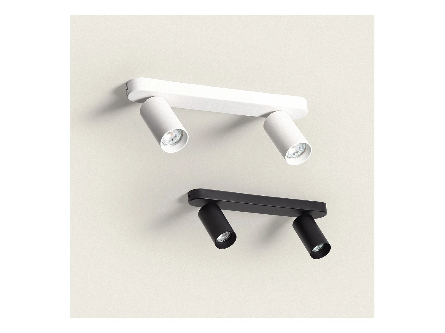Plafonnier Orientable Emir 2 Spots Noir
