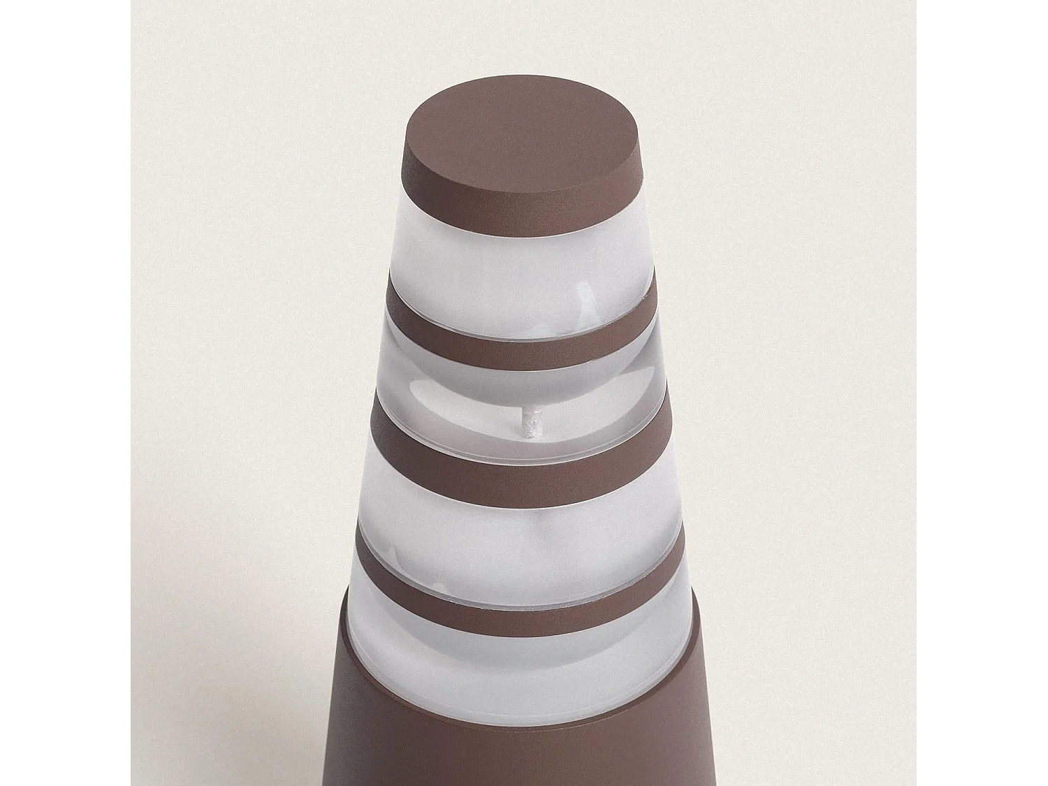 Balise Extérieure LED 8W sur Pied 38cm en Saillie Double-Dareh Marron foncé