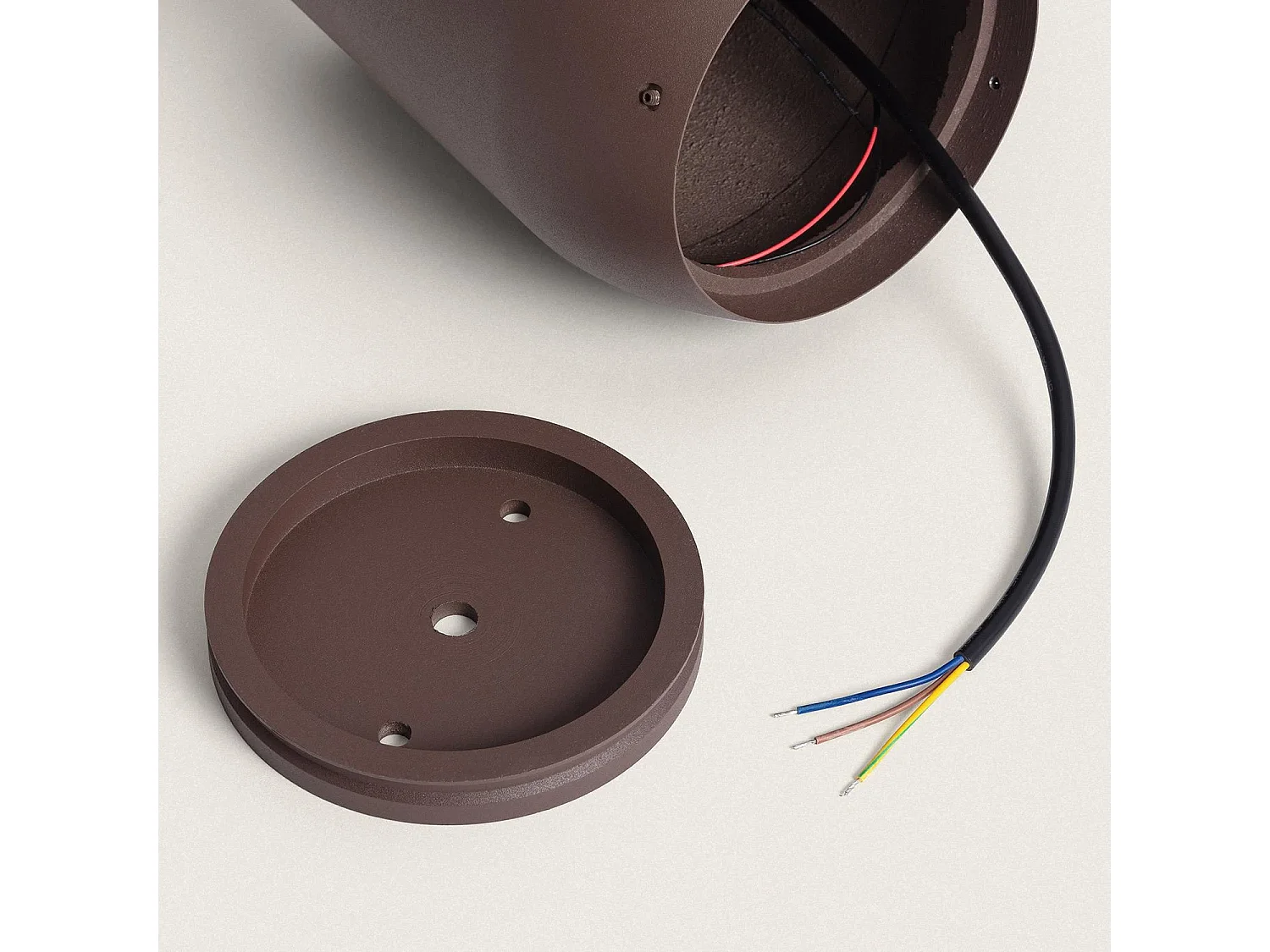 Balise Extérieure LED 8W sur Pied 38cm en Saillie Double-Dareh Marron foncé