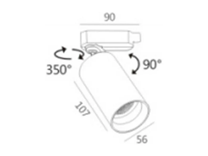 Spot à Douille sur Rail Monophasé Lux pour Ampoule GU10 Or