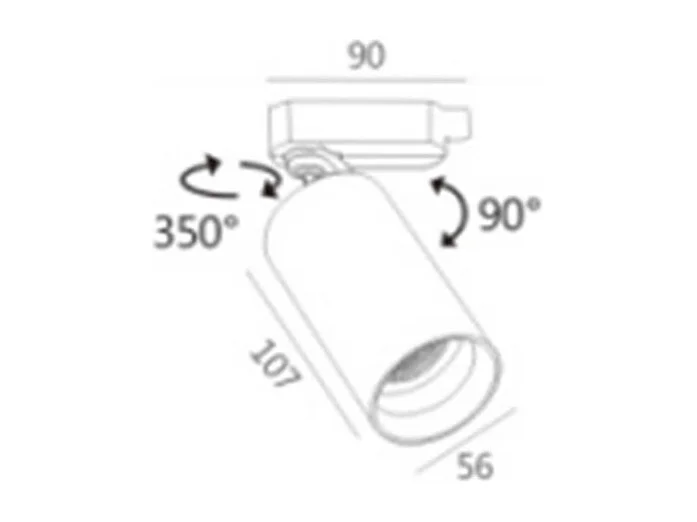 Spot à Douille sur Rail Monophasé Lux pour Ampoule GU10 Or