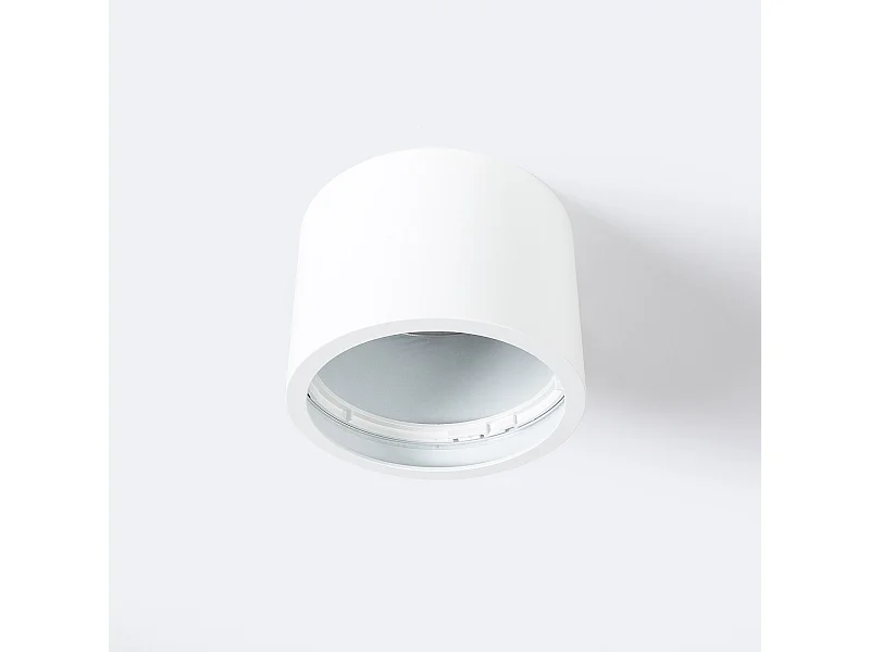 Portafaretto Downlight da Superficie Circolare per Lampadina LED GU10 AR111 Bianco