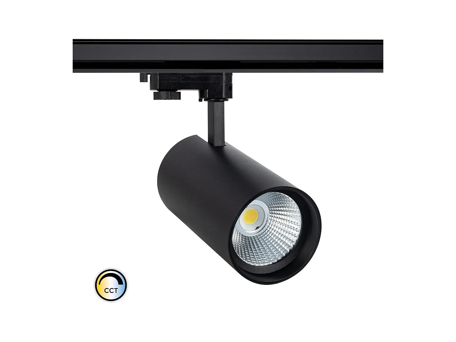 Spot LED sur Rail Triphasé 30W d'Angelo CCT Sélectionnable LIFUD Noir Sélectionnable (chaud-neutre-froid)