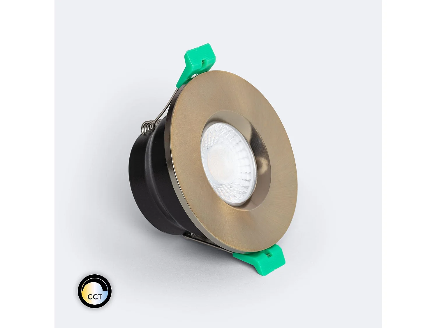 Spot Downlight Ignifuge LED 5-8W Rond Dimmable IP65 Coupe Ø 65 mm Design Doré Sélectionnable (Neutre-Froid)