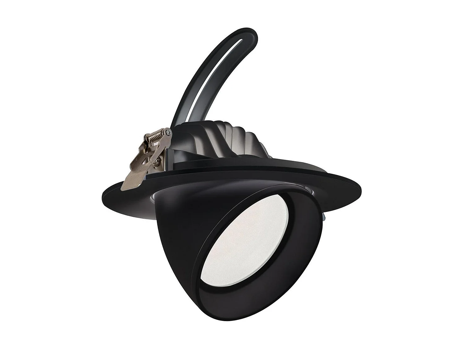 Downlight LED 24W Rond Orientable  120lm/W LIFUD Coupe Ø 170 mm Noir Blanc Chaud No Flicker 3000K