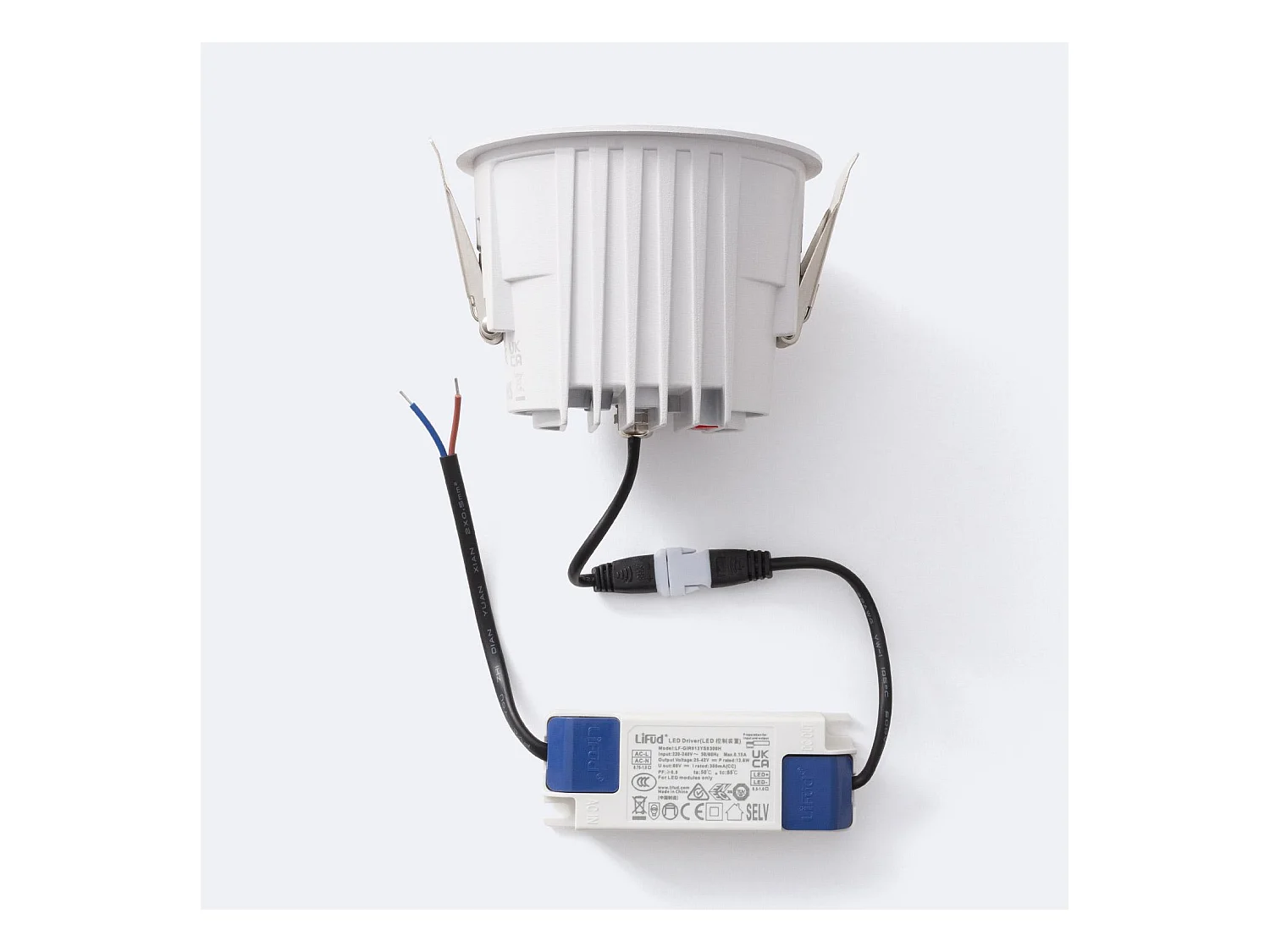 Downlight LED 15W Rond HOTEL CRI90 Coupe Ø 95 mm LIFUD 3000K Blanc chaud