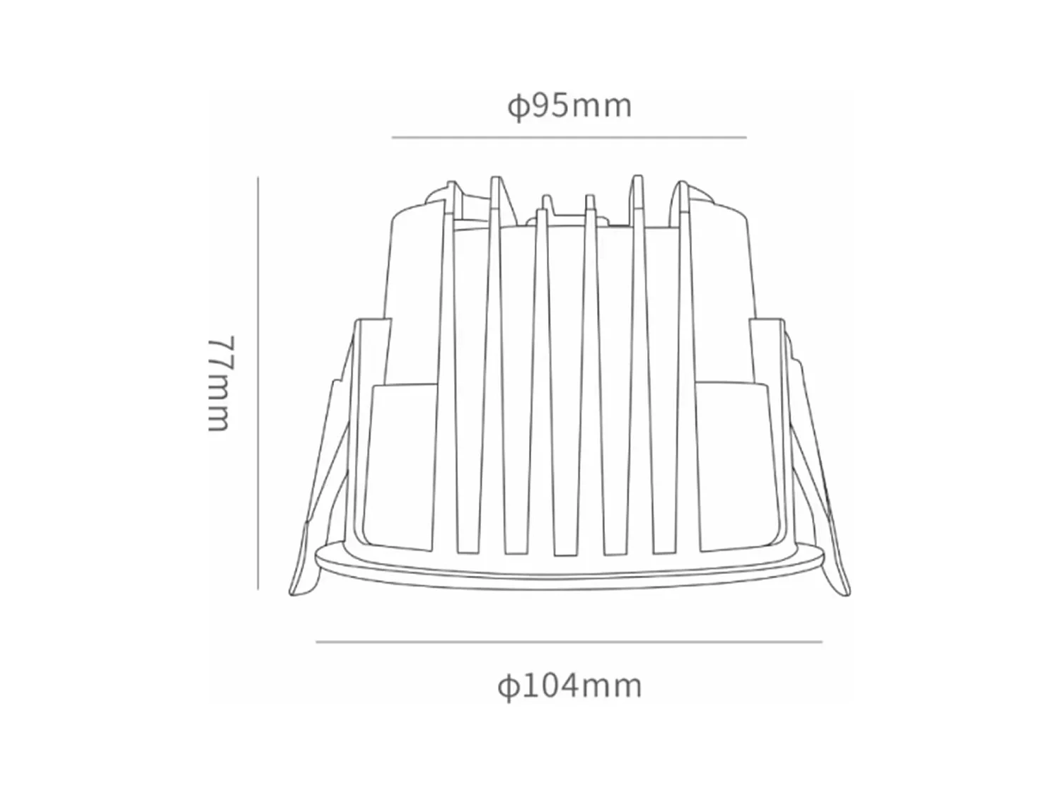 Downlight LED 15W Rond HOTEL CRI90 Coupe Ø 95 mm LIFUD 3000K Blanc chaud