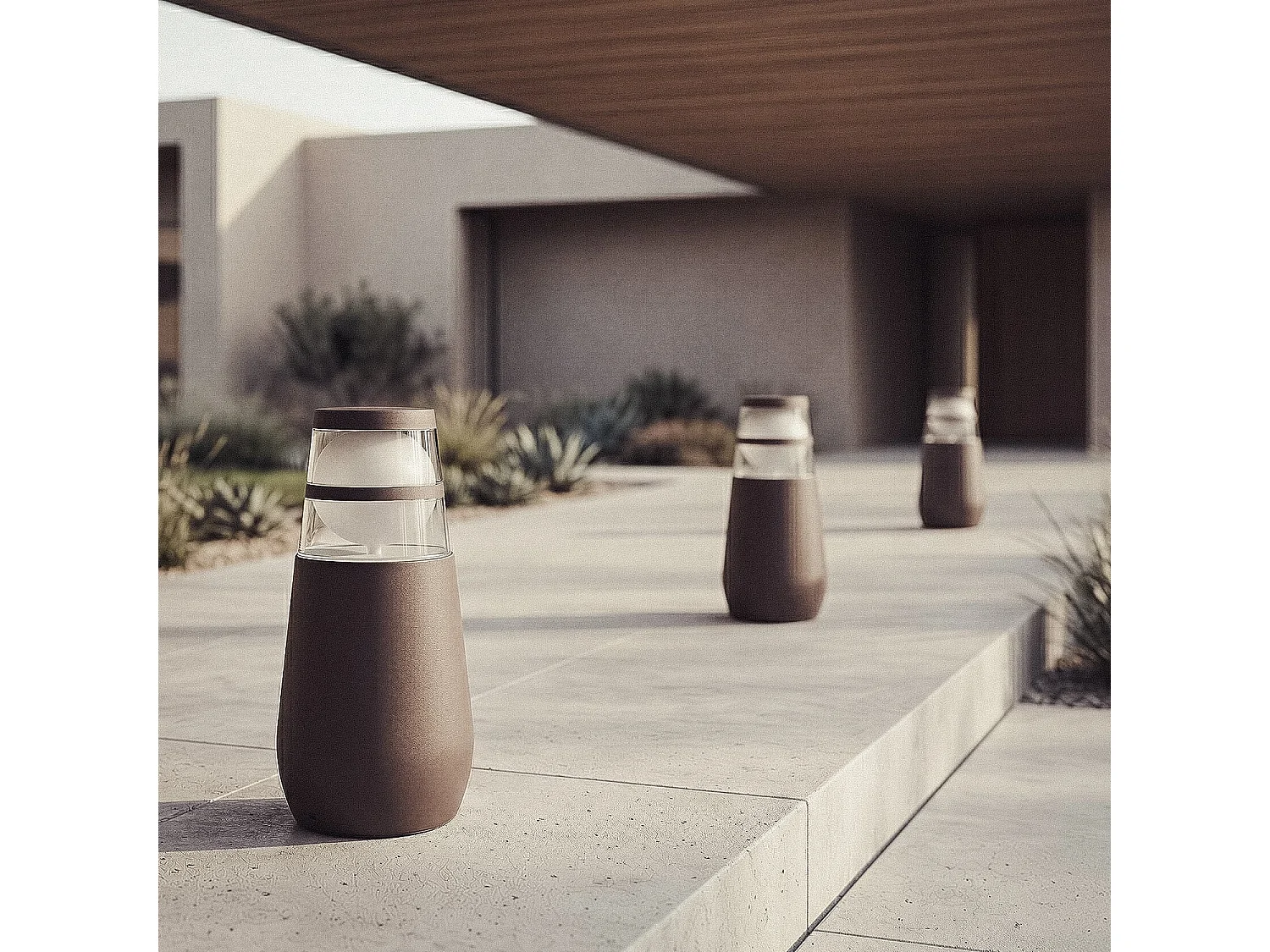 Balise Extérieure LED 9W sur Pied 30 cm en Saillie Dareh  Anthracite