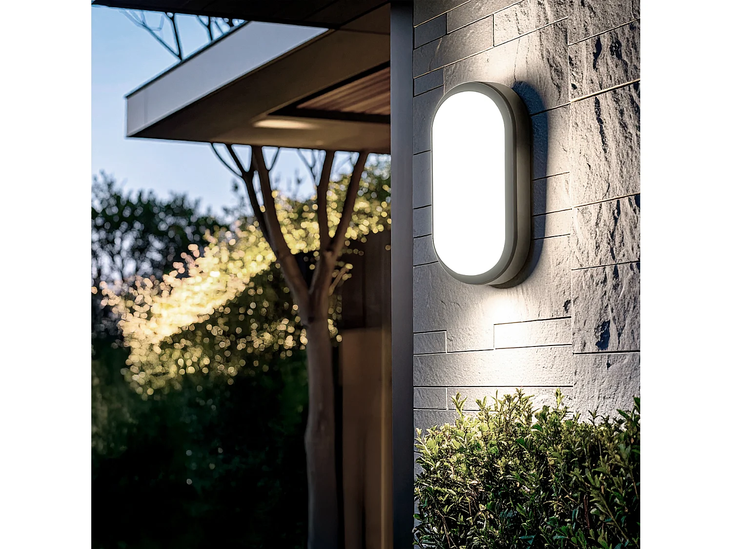 Plafón LED 15W Oval para Exterior 85x173 mm IP65 Hublot Black 3000K Blanco Cálido