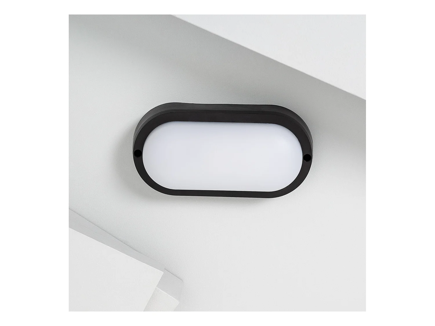 Plafón LED 15W Oval para Exterior 85x173 mm IP65 Hublot Black 3000K Blanco Cálido