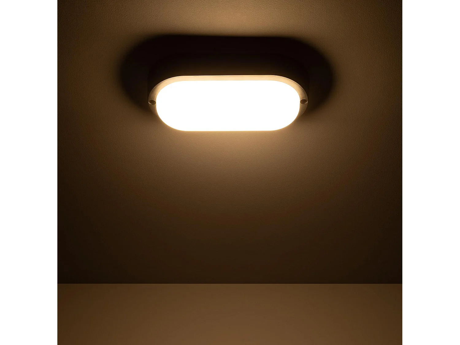 Plafón LED 15W Oval para Exterior 85x173 mm IP65 Hublot Black 3000K Blanco Cálido