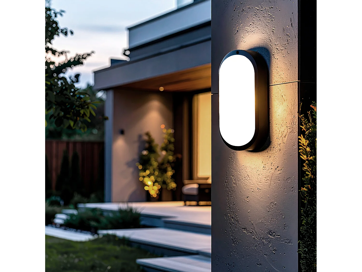 Plafón LED 15W Oval para Exterior 85x173 mm IP65 Hublot Black 3000K Blanco Cálido