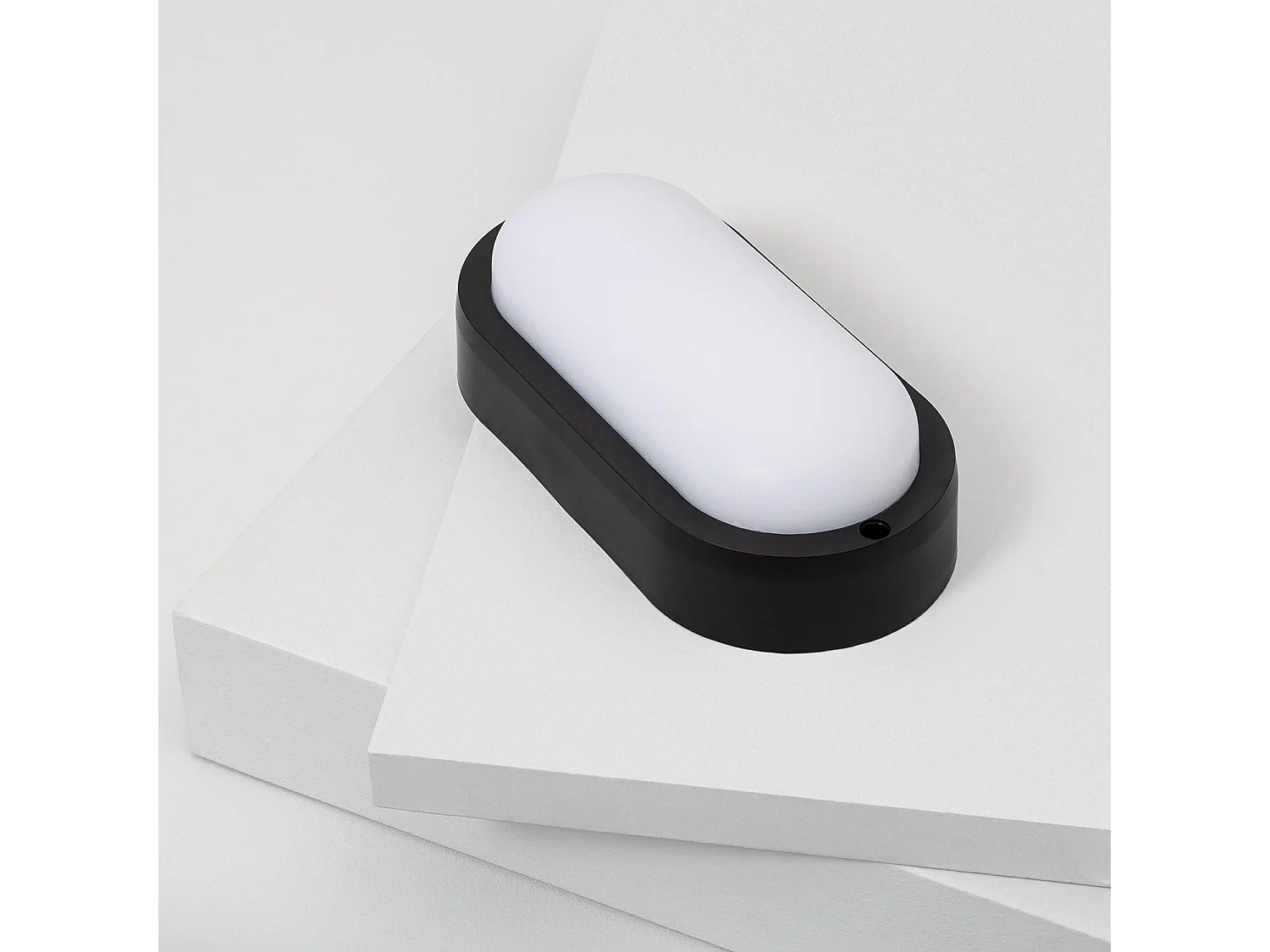 Plafón LED 15W Oval para Exterior 85x173 mm IP65 Hublot Black 3000K Blanco Cálido