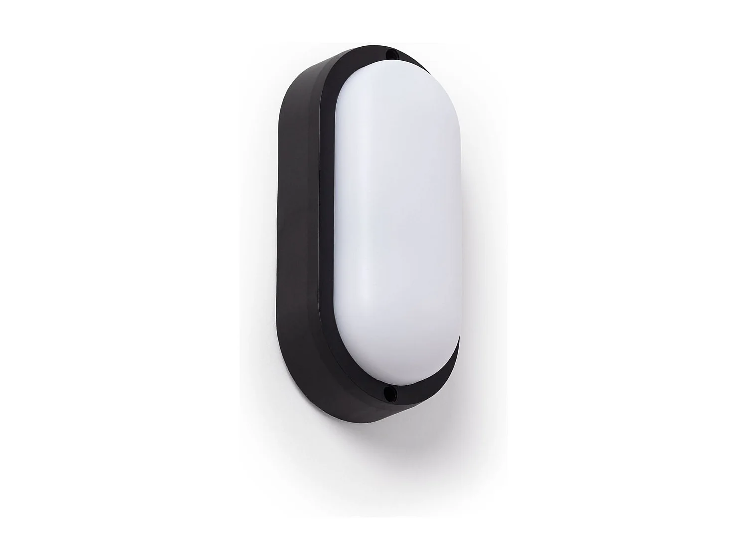 Plafón LED 15W Oval para Exterior 85x173 mm IP65 Black 3000K Blanco Cálido