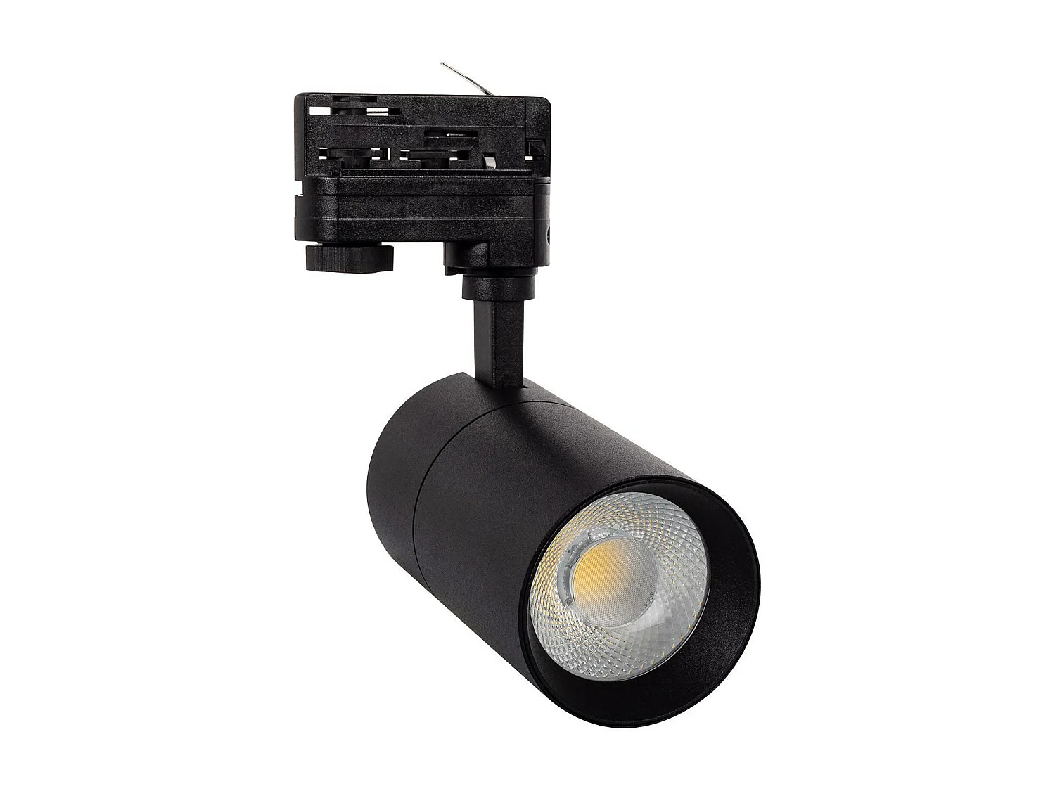 Spot LED sur Rail Triphasé 20W Mallet Dimmable Noir  3000K Blanc chaud