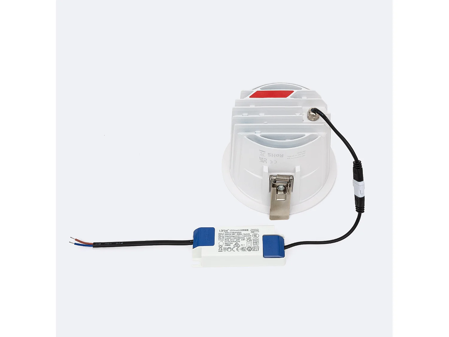 Downlight LED 18W Rond HOTEL CRI90 Coupe Ø 115 mm  5000K Blanc froid