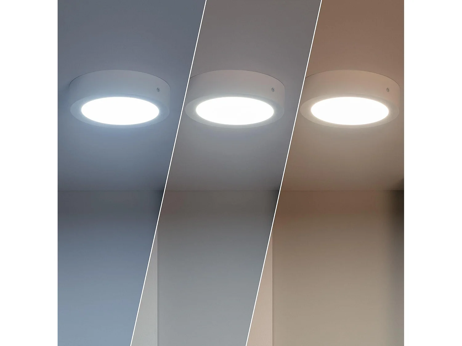 Plafonnier LED Rond 12W SwitchCCT Sélectionnable Ø 170mm Dimmable Compatible avec Télécommande RF V.2 Sélectionnable (chaud-neutre-froid)