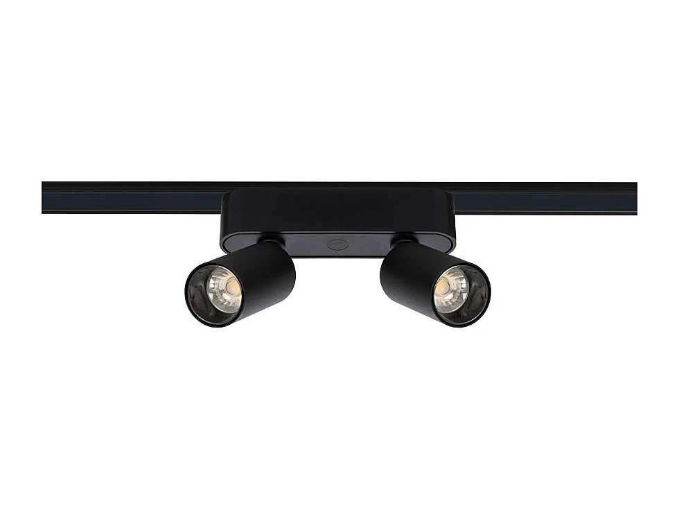 Spot LED sur Rail Magnétique 25mm Extra-Plat 10W Double 48V Noir 4000K Blanc neutre