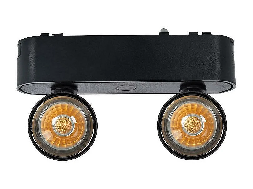 Spot LED sur Rail Magnétique 25mm Extra-Plat 10W Double 48V Noir 4000K Blanc neutre