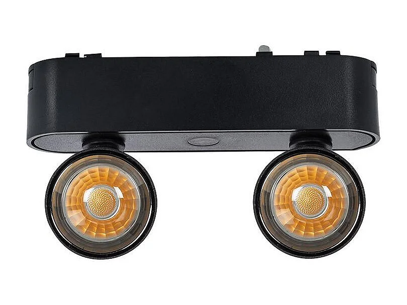 Spot LED sur Rail Magnétique 25mm Extra-Plat 10W Double 48V Noir 4000K Blanc neutre