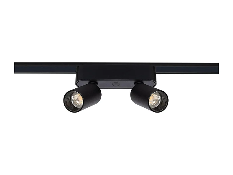 Spot LED sur Rail Magnétique 25mm Extra-Plat 10W Double 48V Noir 4000K Blanc neutre