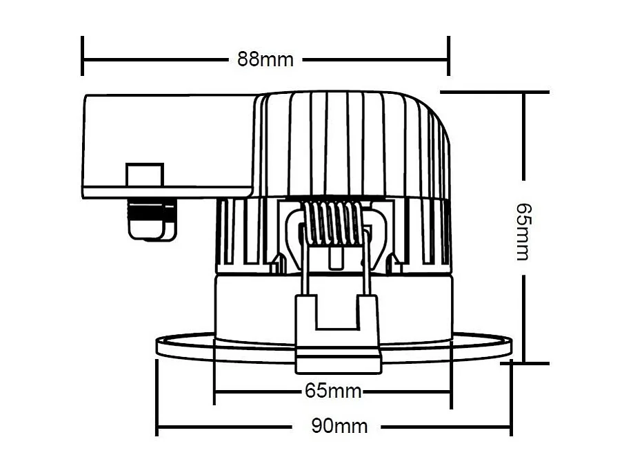 Spot Downlight Ignifuge LED 5-8W Rond Dimmable IP65 Coupe Ø 70 mm NF Sélectionnable (Neutre-Froid)