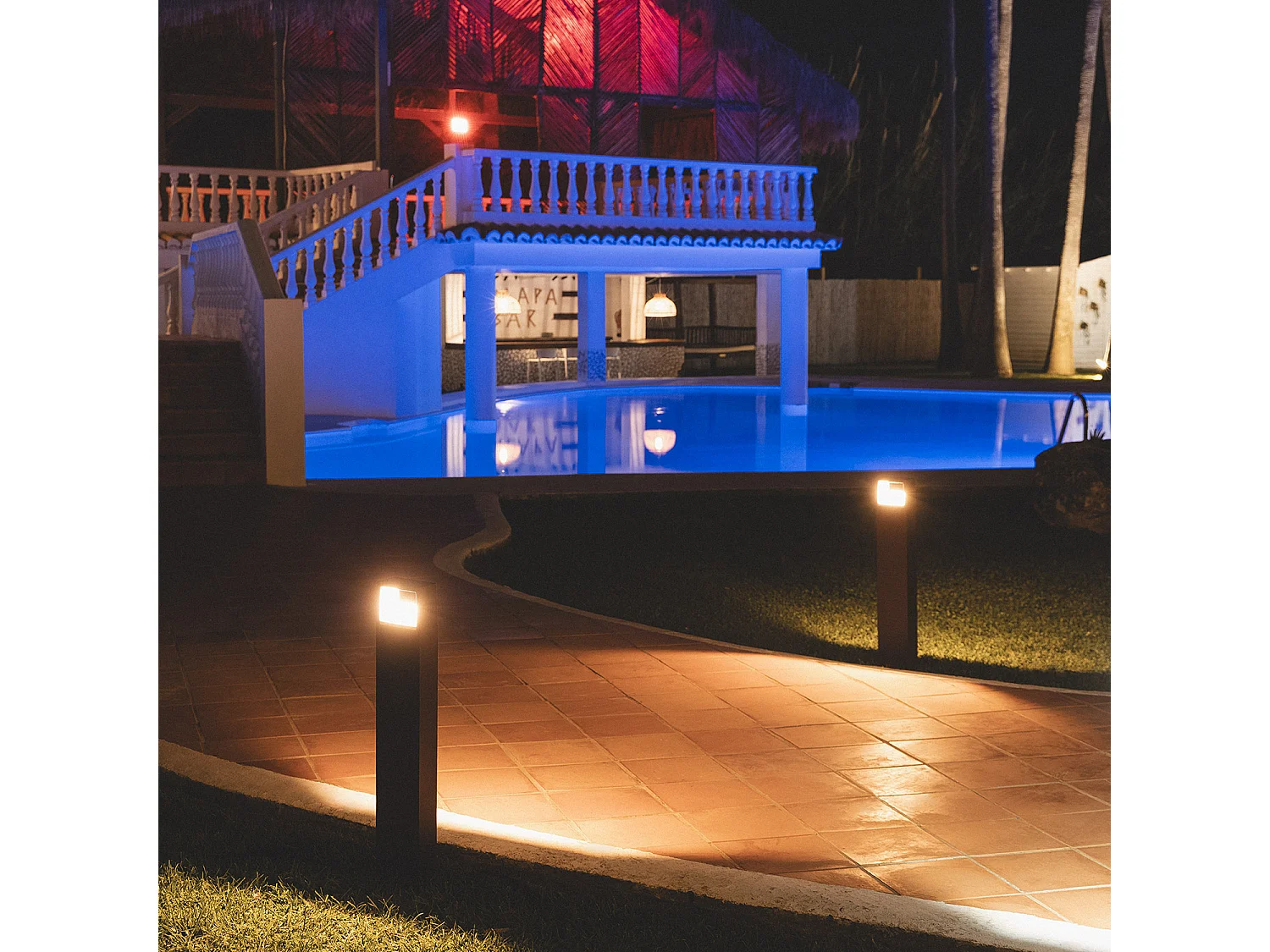 Balise LED 9W Extérieure Aluminium en Saillie sur Pied 80cm Sheffield  Rouille