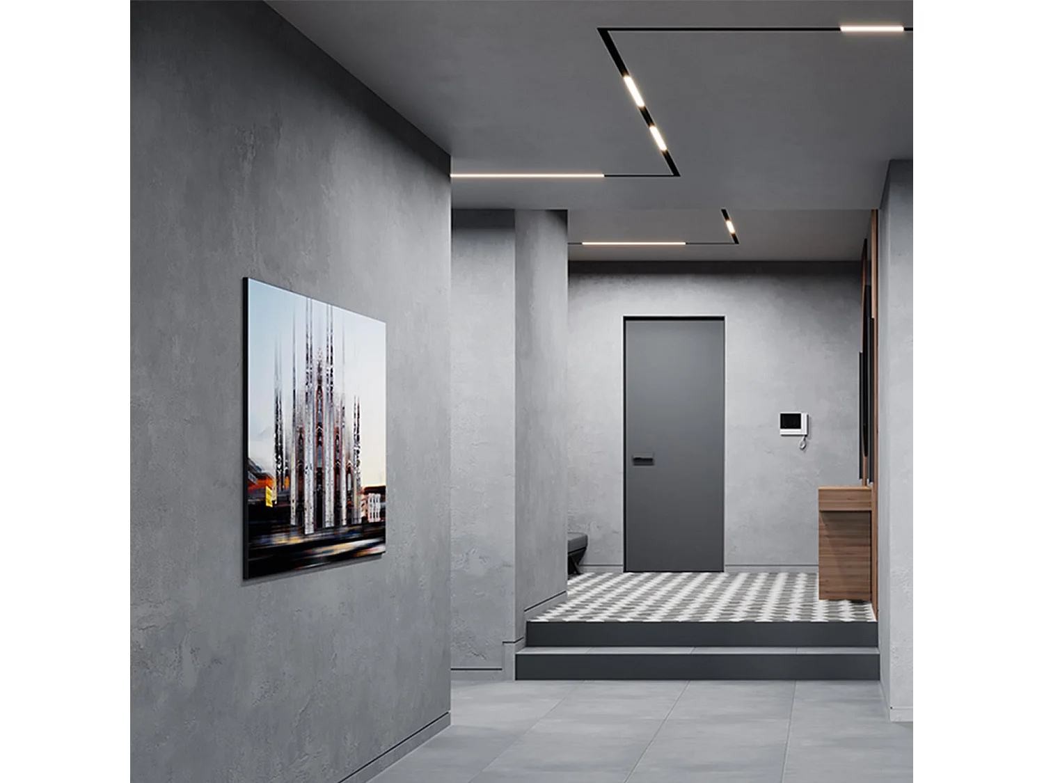 Rail Magnétique 20mm Encastrée 48V 1m Noir