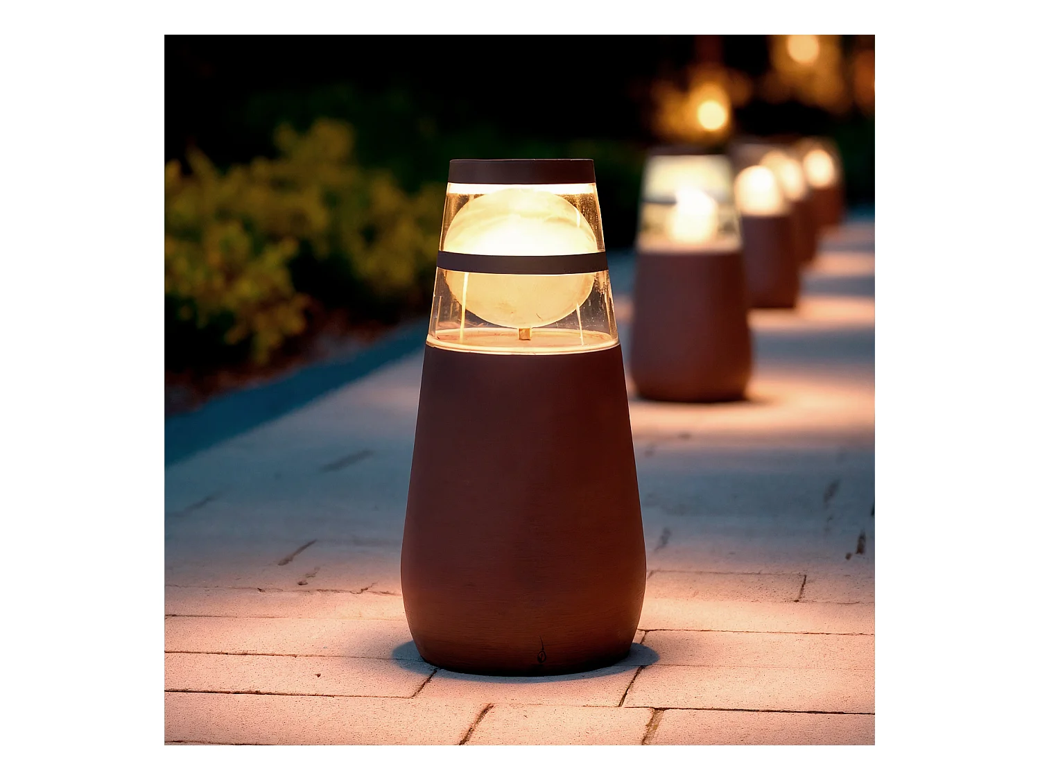 Baliza Exterior LED 9W Superficie Pie 30cm Dareh Óxido