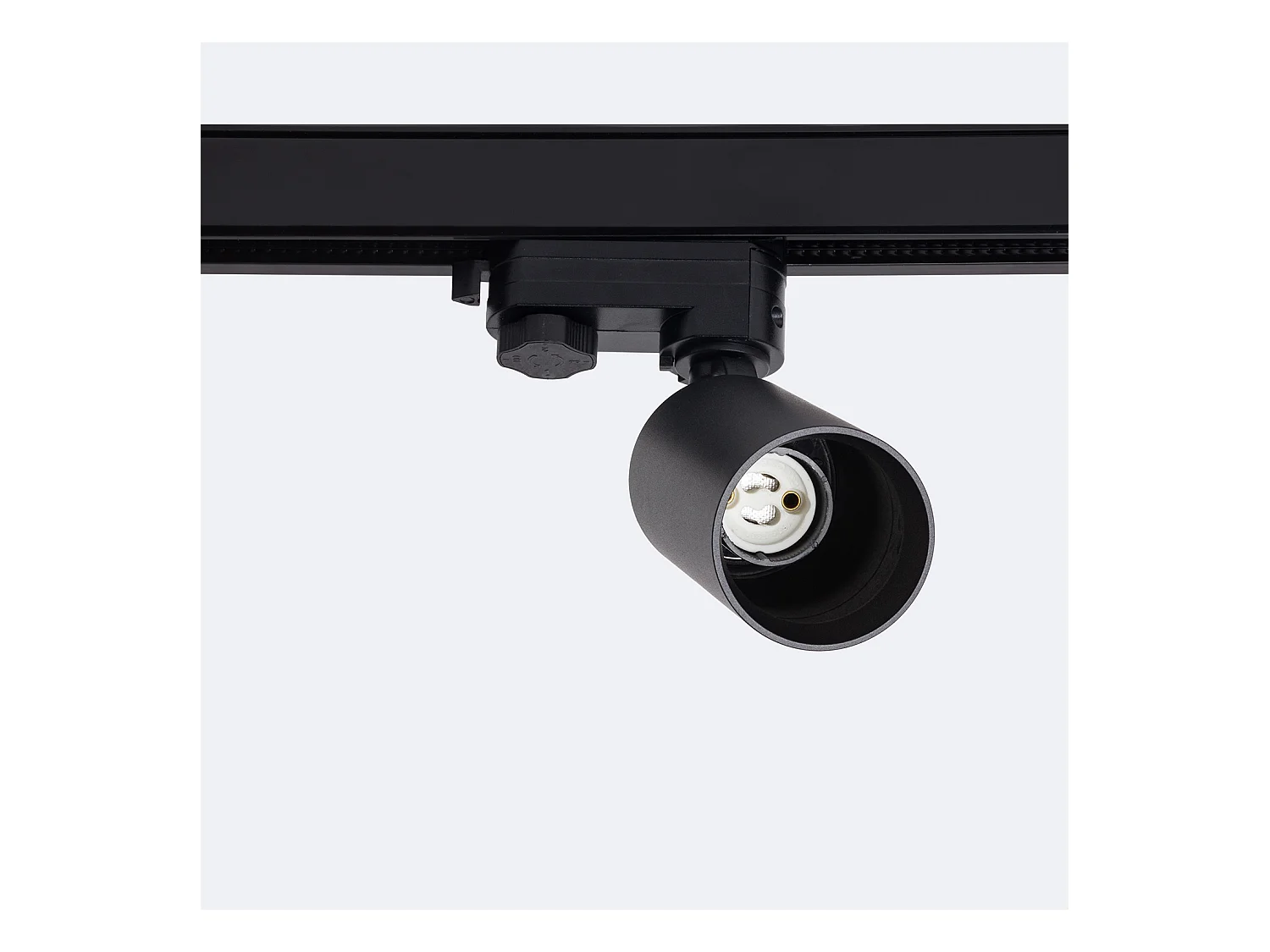 Spot à Douille sur Rail Triphasé Tika pour Ampoule GU10 Noir