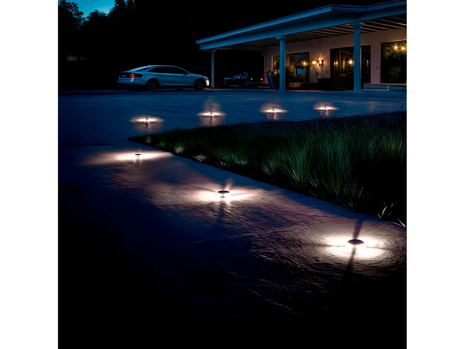 Baliza Exterior LED 1W Empotrable Suelo Letso 4L Negro 2700K Blanco Cálido