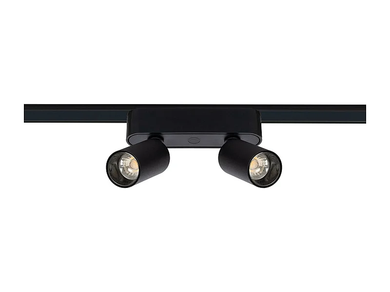 Spot LED sur Rail Magnétique 25mm Extra-Plat 10W Double 48V Noir 2700K Blanc chaud