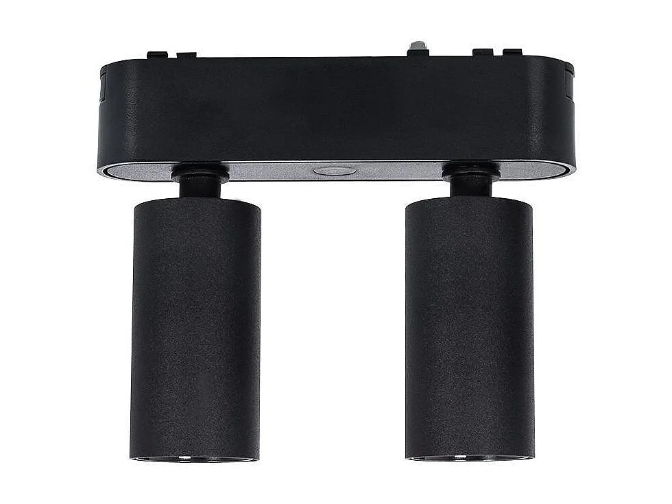 Spot LED sur Rail Magnétique 25mm Extra-Plat 10W Double 48V Noir 2700K Blanc chaud