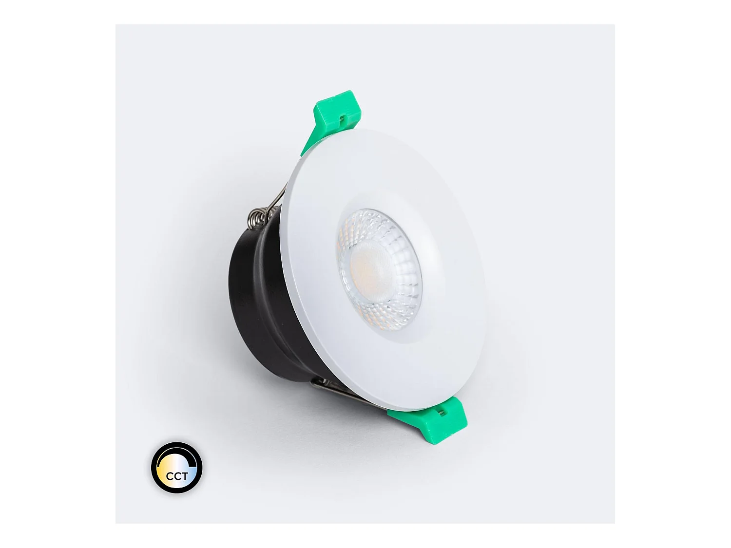 Spot Downlight Ignifuge LED 5-8W Rond Dimmable IP65 Coupe Ø 65 mm Design Blanc Sélectionnable (Neutre-Froid)