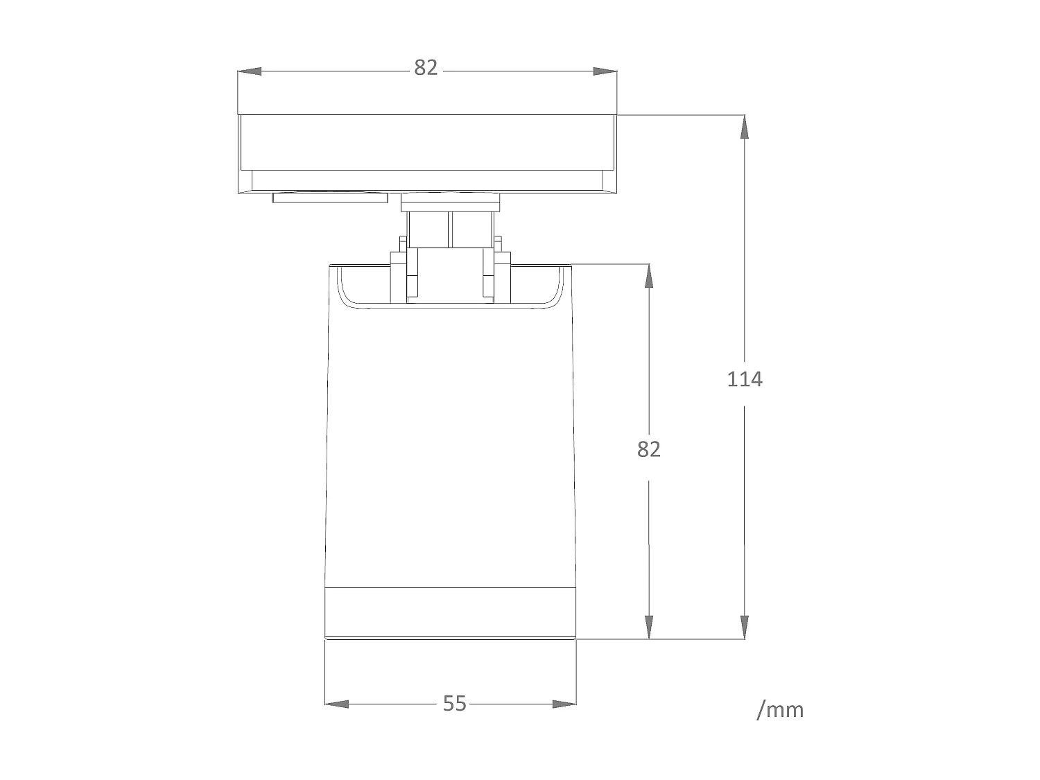 Spot à Douille sur Rail Monophasé Davos pour Ampoule GU10 / GU5.3  Blanc