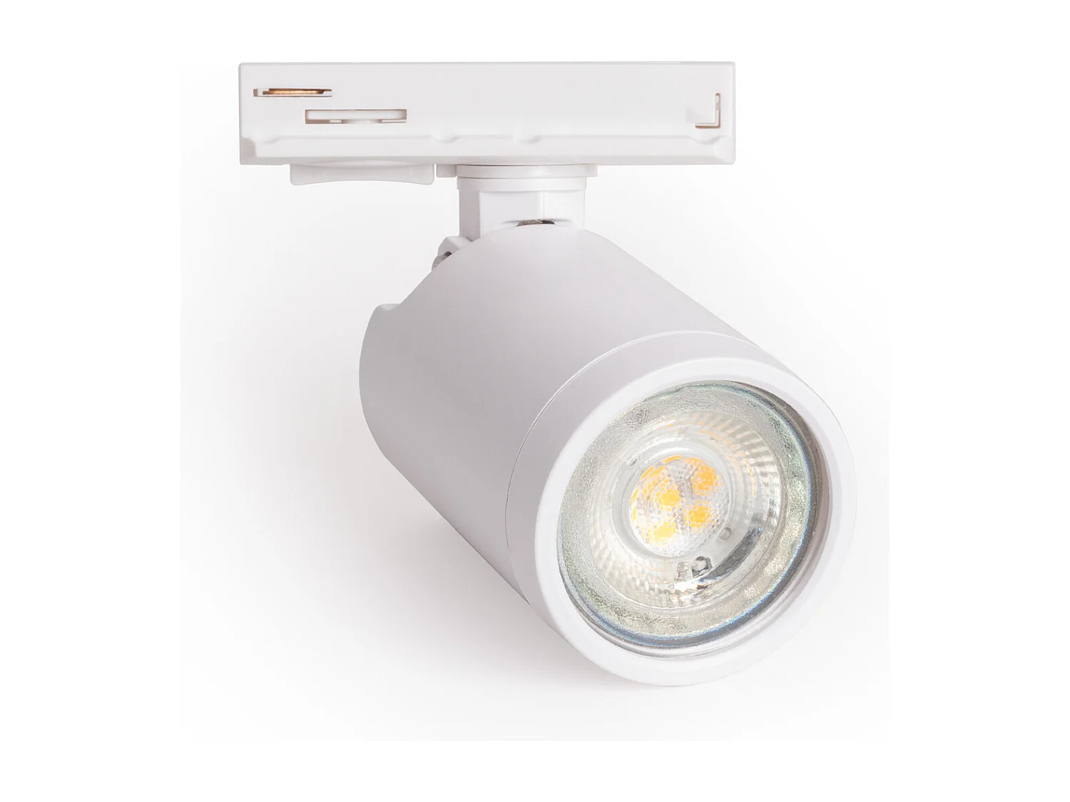 Spot à Douille sur Rail Monophasé Davos pour Ampoule GU10 Blanc