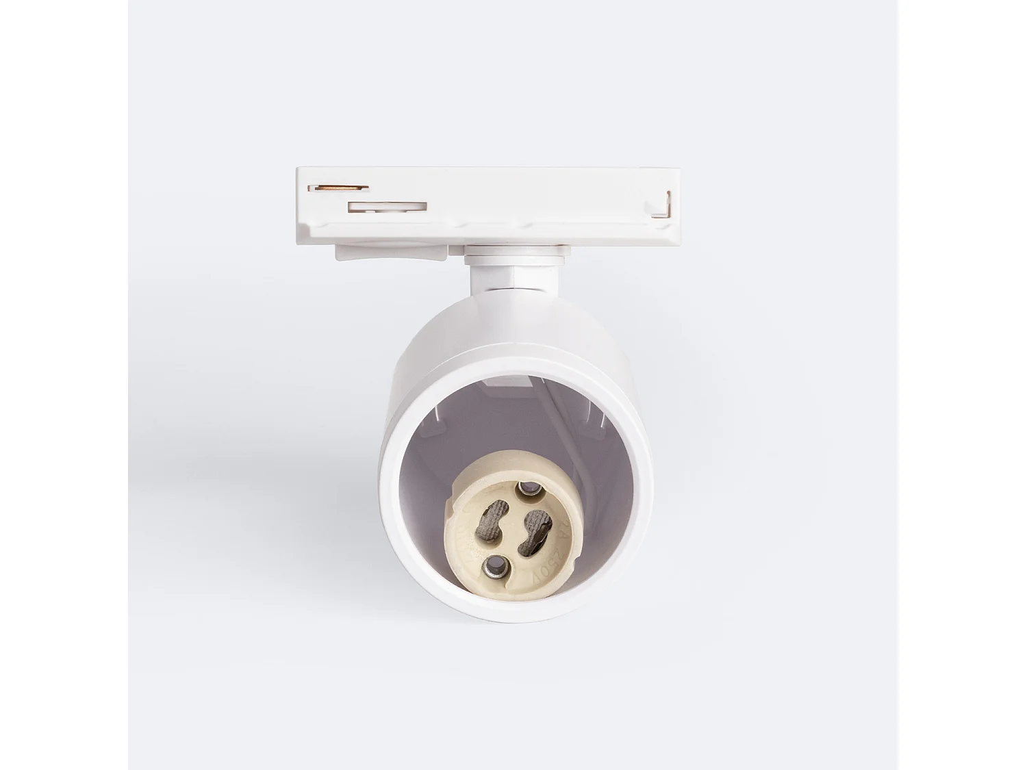 Spot à Douille sur Rail Monophasé Davos pour Ampoule GU10 Blanc