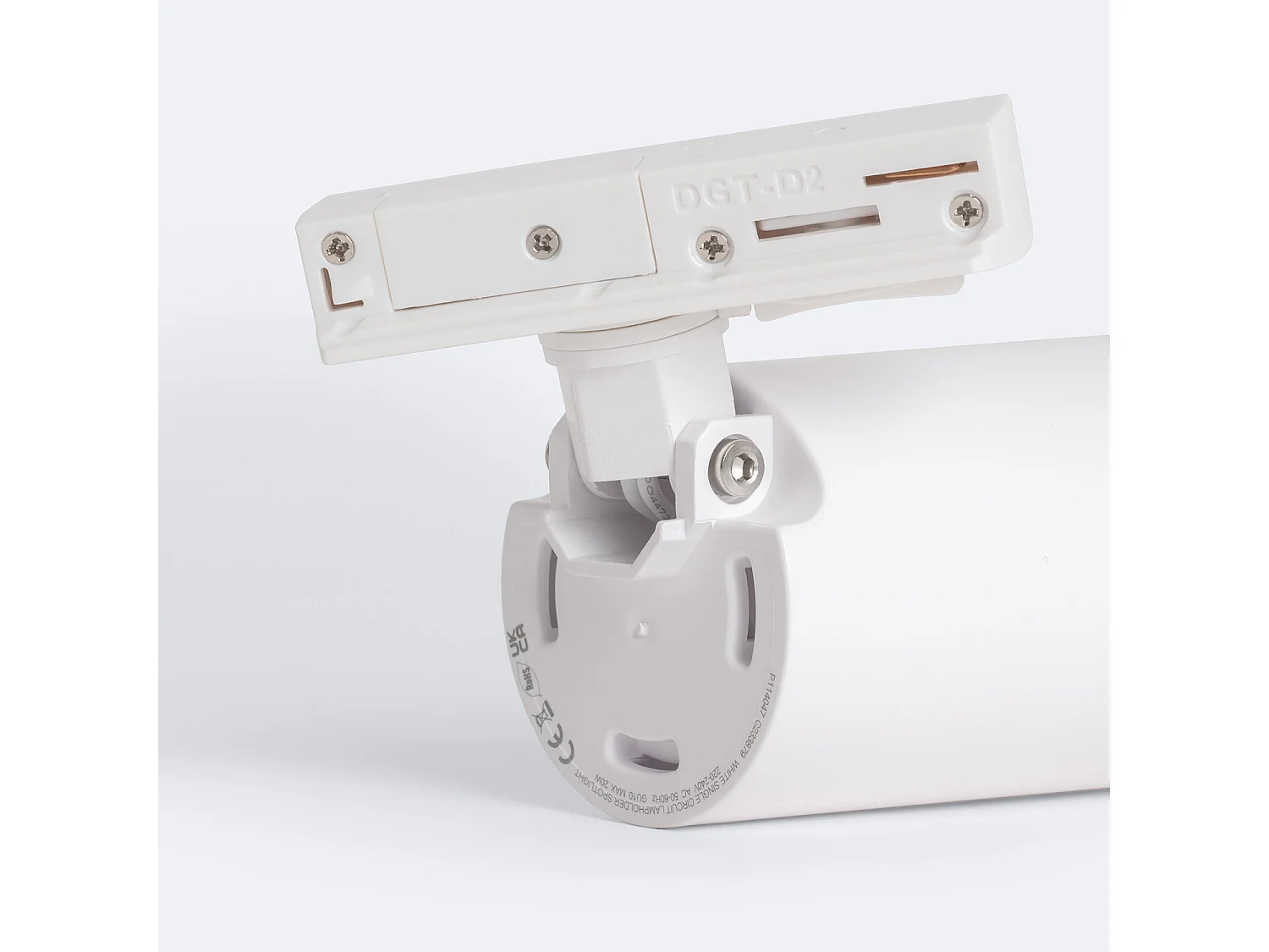 Spot à Douille sur Rail Monophasé Davos pour Ampoule GU10 Blanc