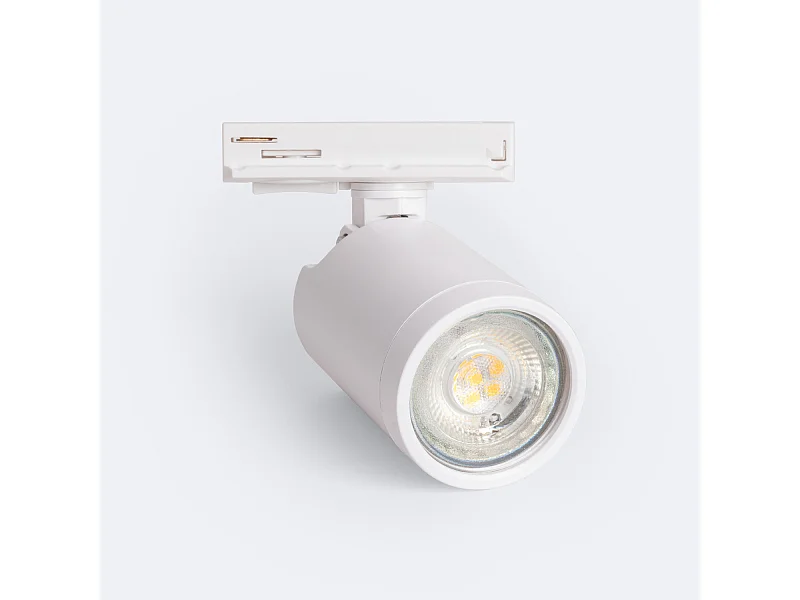 Spot à Douille sur Rail Monophasé Davos pour Ampoule GU10 Blanc